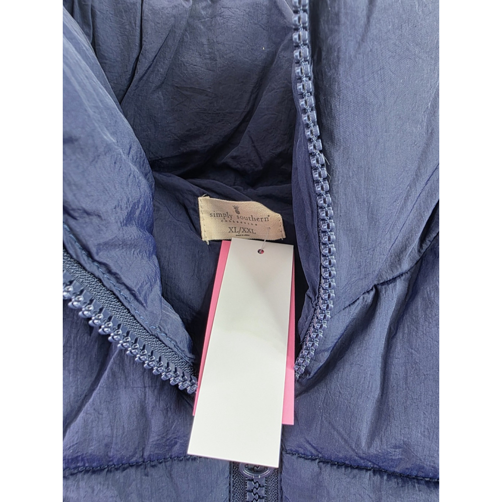 Simply Southern Navy Blue Full Zip Puffer Vest NWT Women's Size XL-XXL - Picture 5 of 5